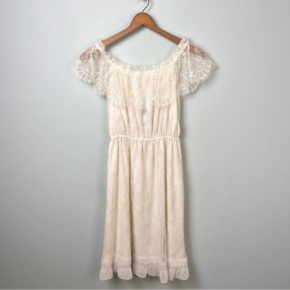 The Kooples Bohemian Ivory Lace Mini Dress - Picture 3 of 14